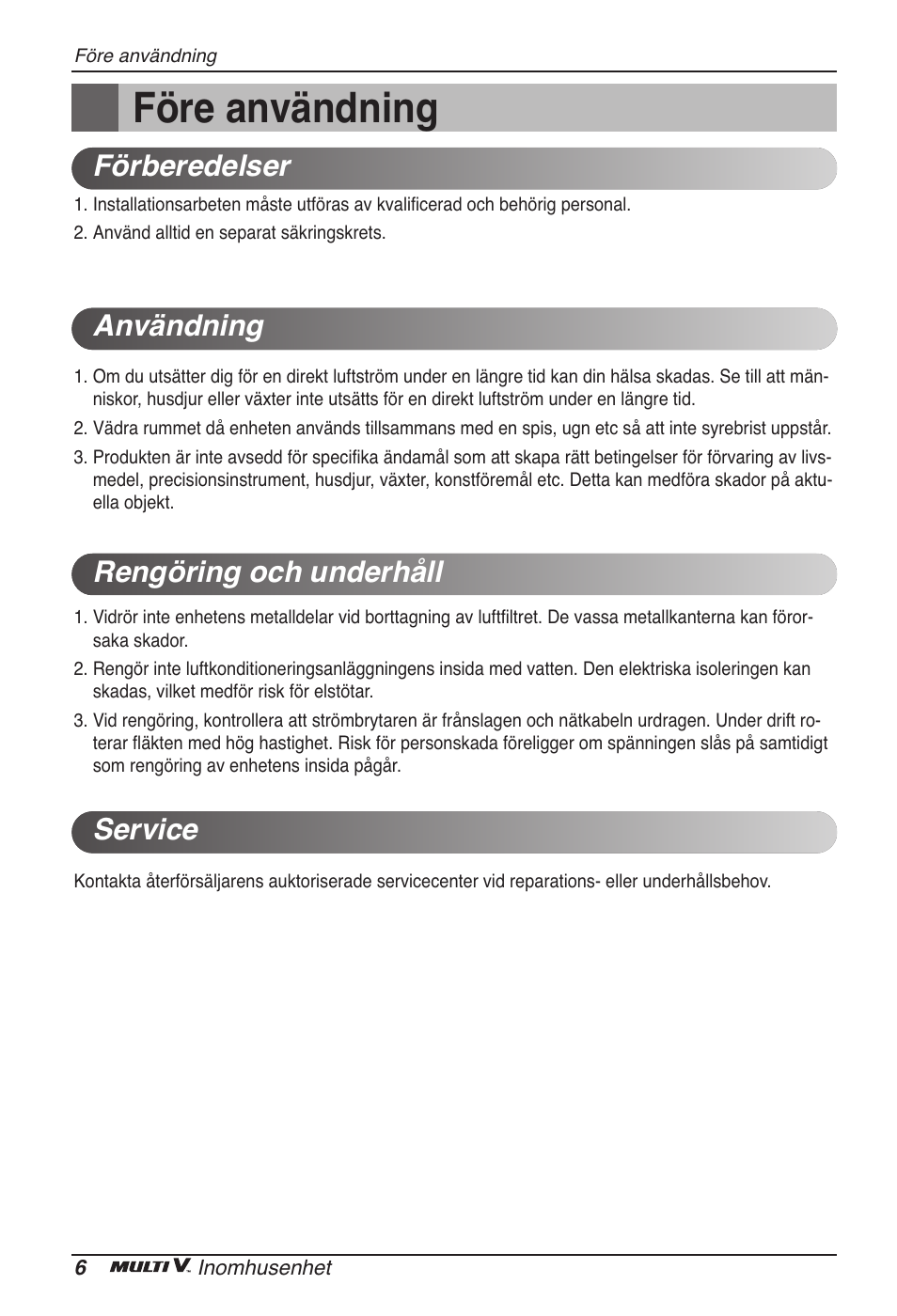 Före användning | LG ARNU07GTJC2 User Manual | Page 186 / 205