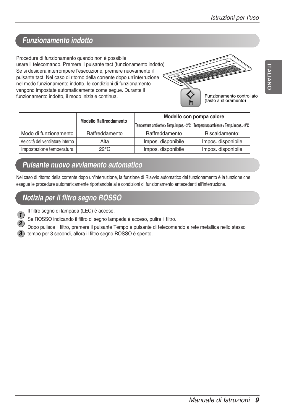 Manuale di istruzioni 9 | LG ARNU07GTJC2 User Manual | Page 21 / 205