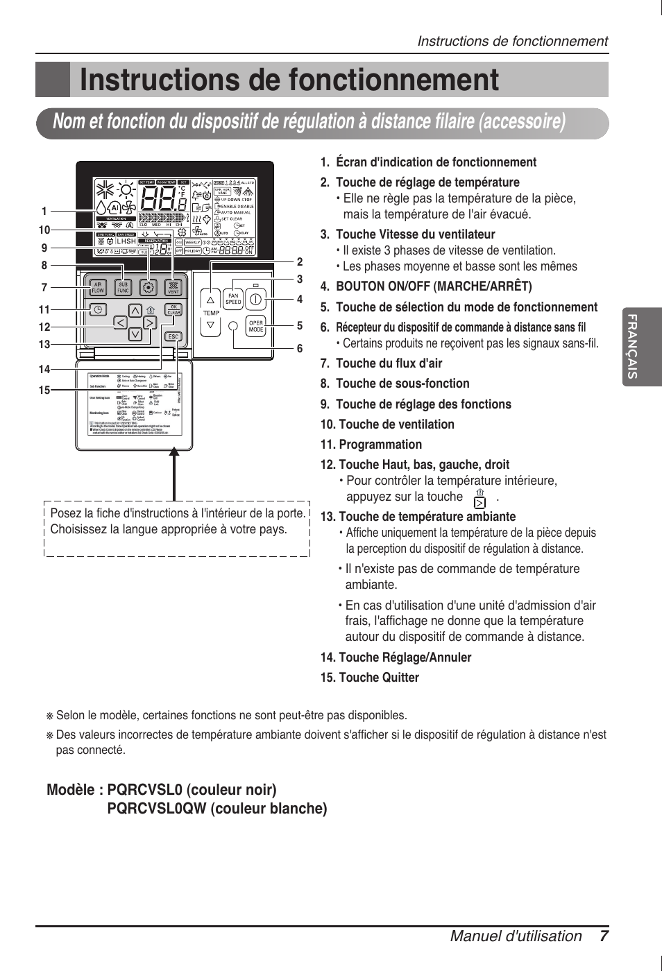 Instructions de fonctionnement | LG ARNU07GTJC2 User Manual | Page 43 / 205