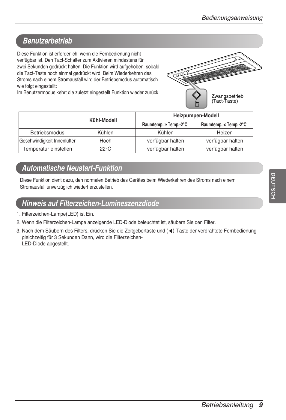 Betriebsanleitung 9 | LG ARNU07GTJC2 User Manual | Page 57 / 205