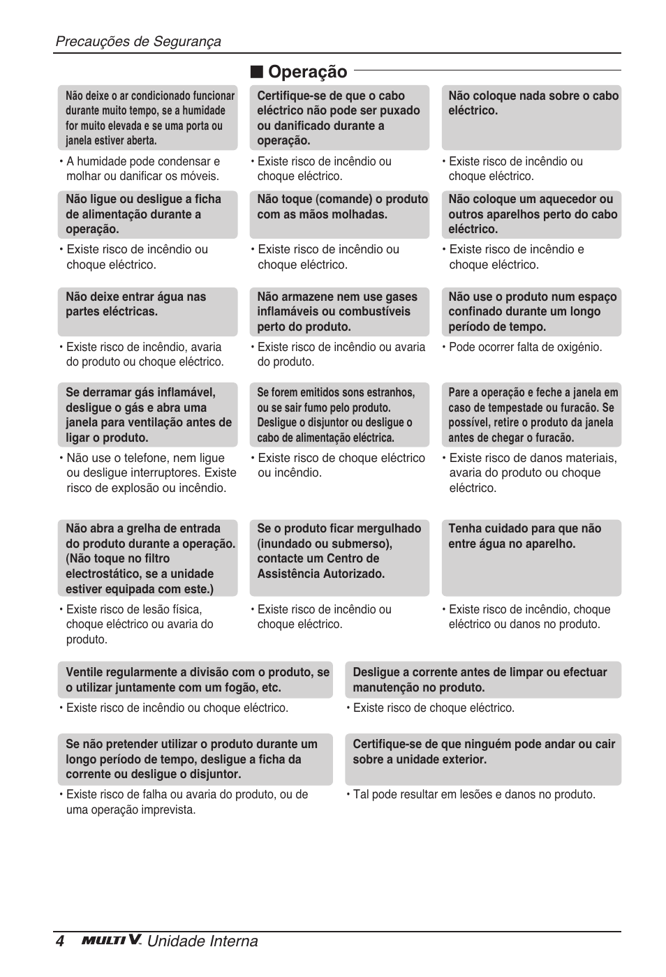 N operação, 4unidade interna | LG ARNU07GTJC2 User Manual | Page 76 / 205