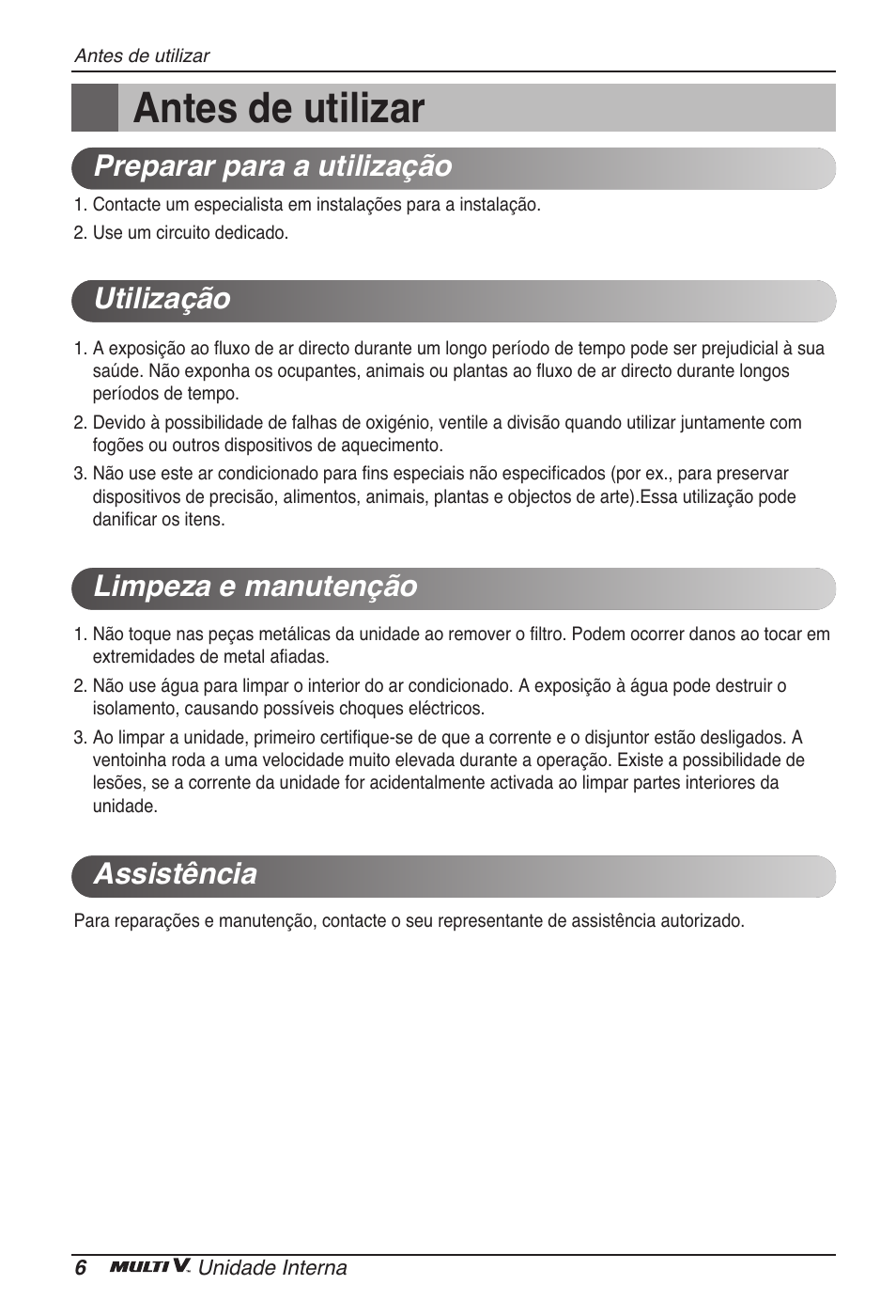 Antes de utilizar | LG ARNU07GTJC2 User Manual | Page 78 / 205