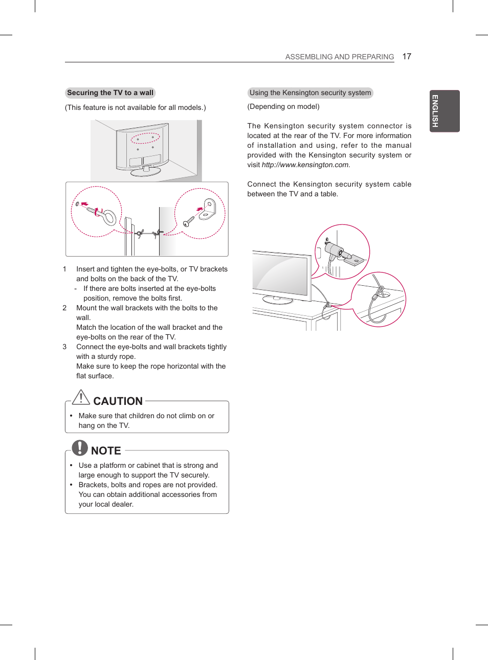 Caution | LG 32LS3590 User Manual | Page 28 / 399