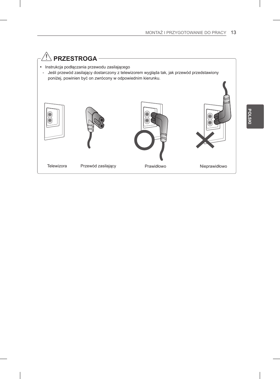 Przestroga | LG 32LS3590 User Manual | Page 68 / 399