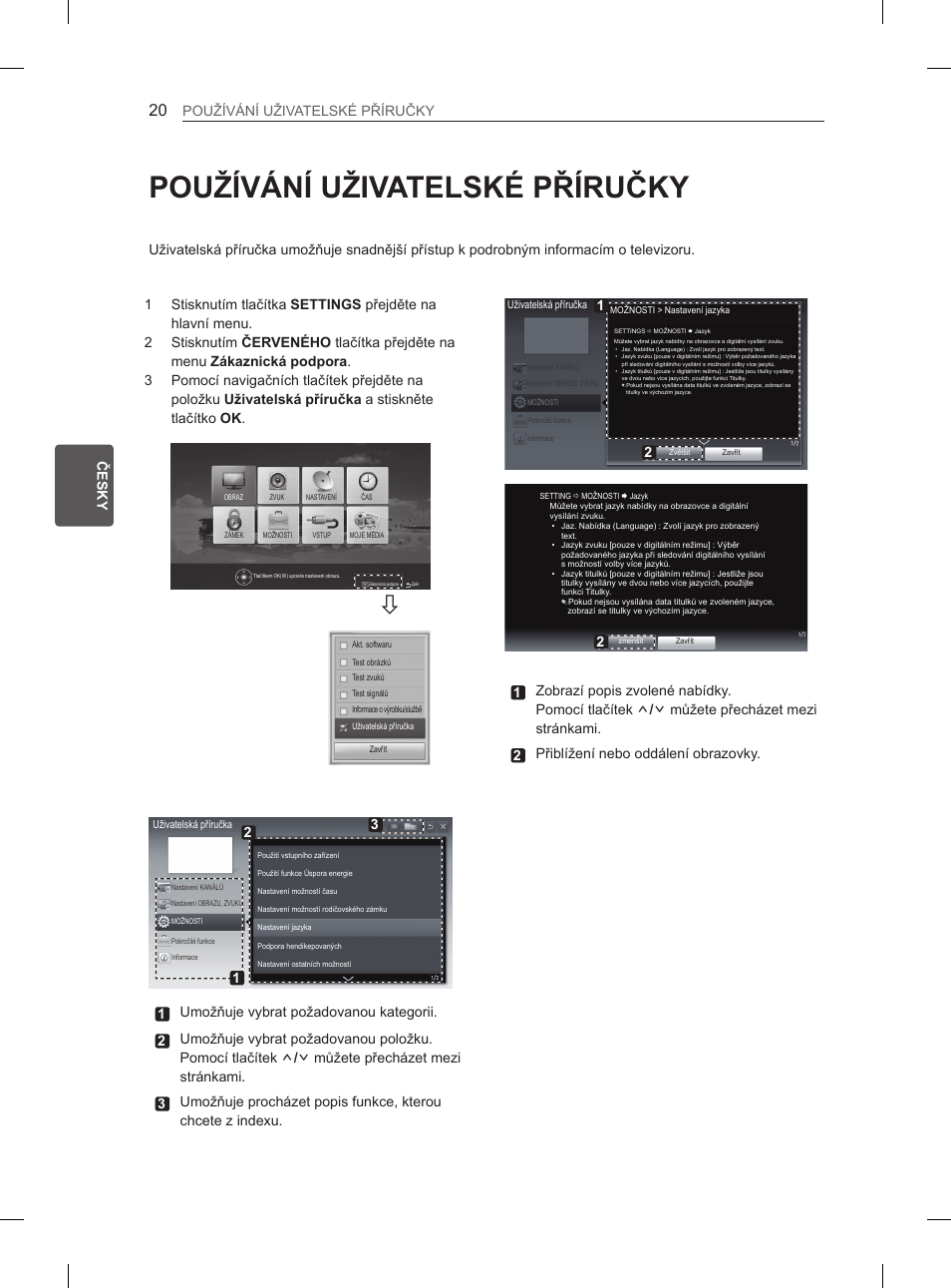 Používání uživatelské příručky, Cs česky používání uživatelské příručky | LG 32LS3590 User Manual | Page 97 / 399