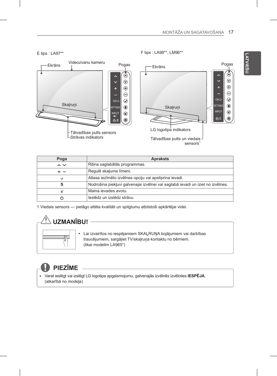Uzmanību, Piezīme | LG 65LA965V User Manual | Page 356 / 559