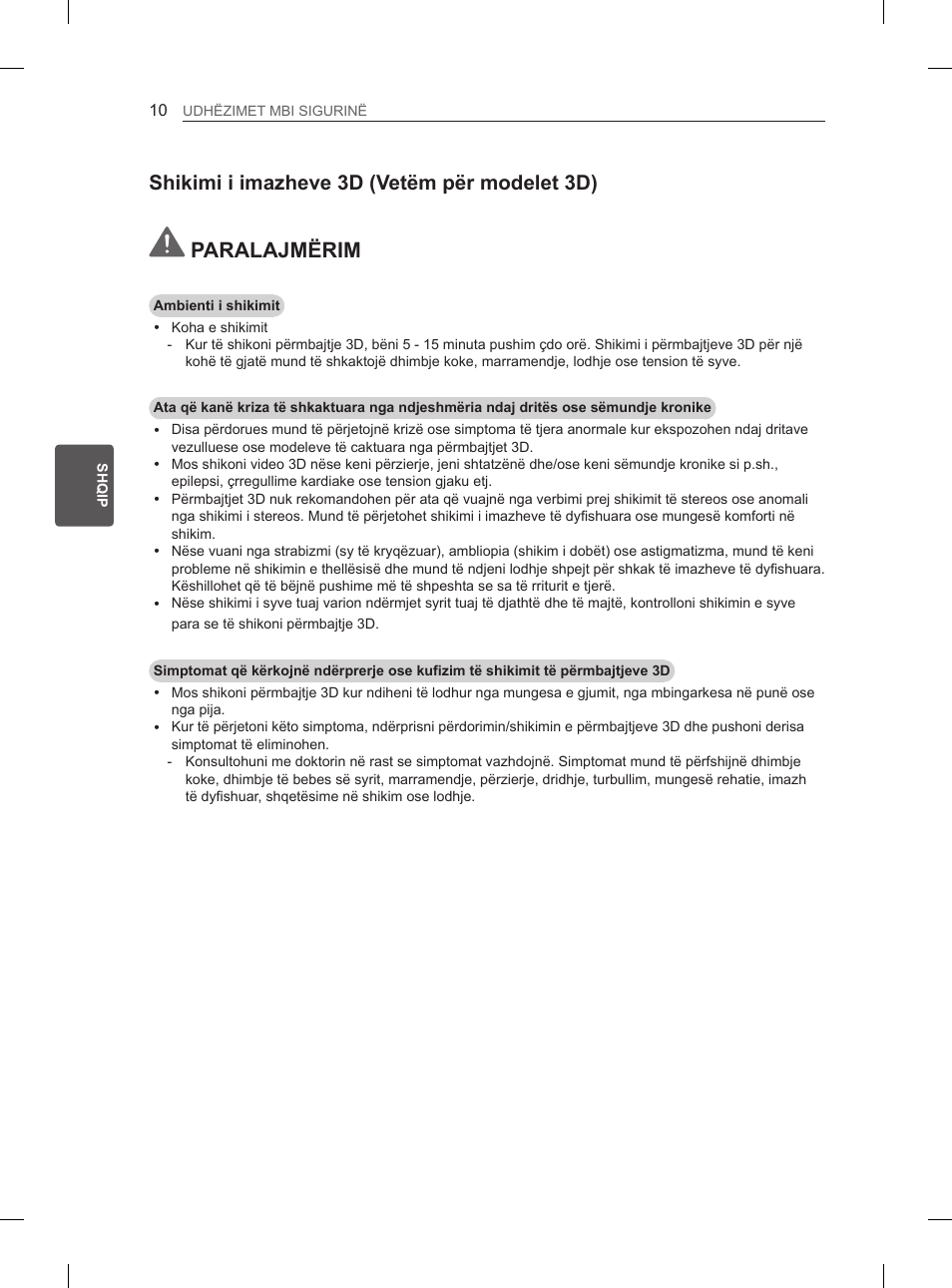Paralajmërim, Shikimi i imazheve 3d (vetëm për modelet 3d) | LG 65LA965V User Manual | Page 439 / 559