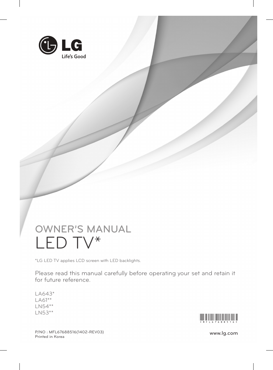 LG 42LN5400 User Manual | 441 pages