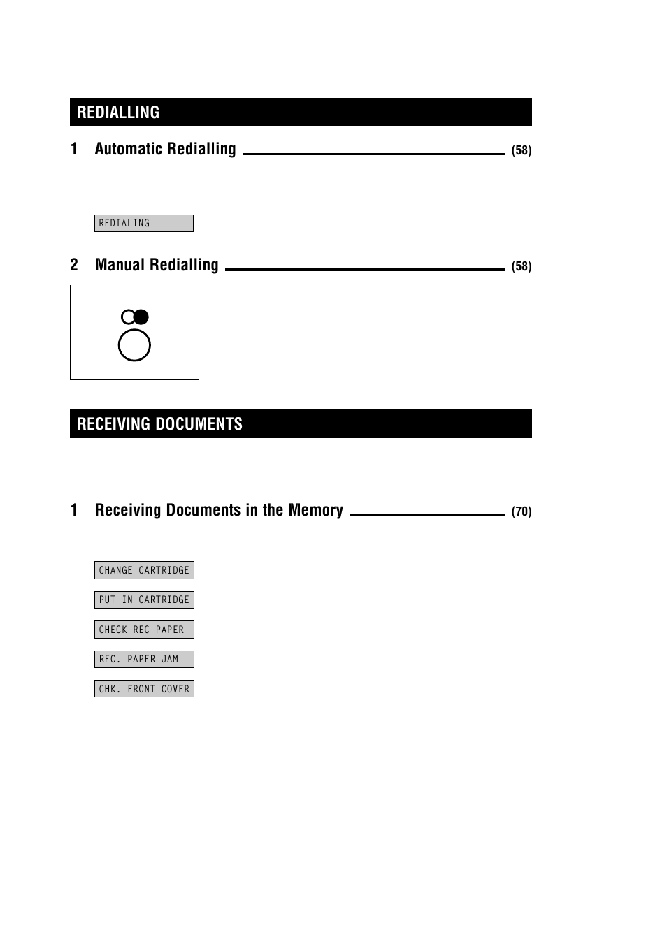 Redialling 1 automatic redialling, 2manual redialling, Receiving documents | Canon MultiPASS 10 User Manual | Page 10 / 16