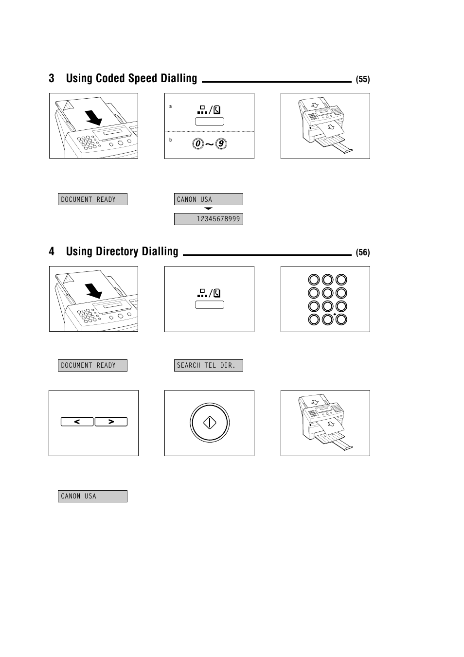 3using coded speed dialling, 4using directory dialling | Canon MultiPASS 10 User Manual | Page 5 / 16