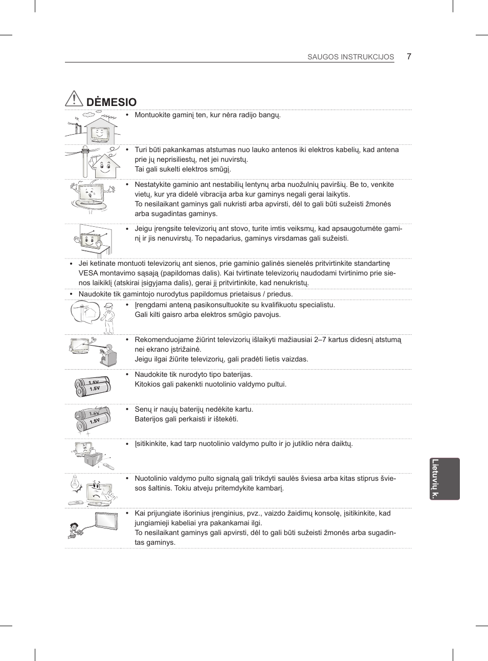 Dėmesio | LG 42CS460 User Manual | Page 191 / 396