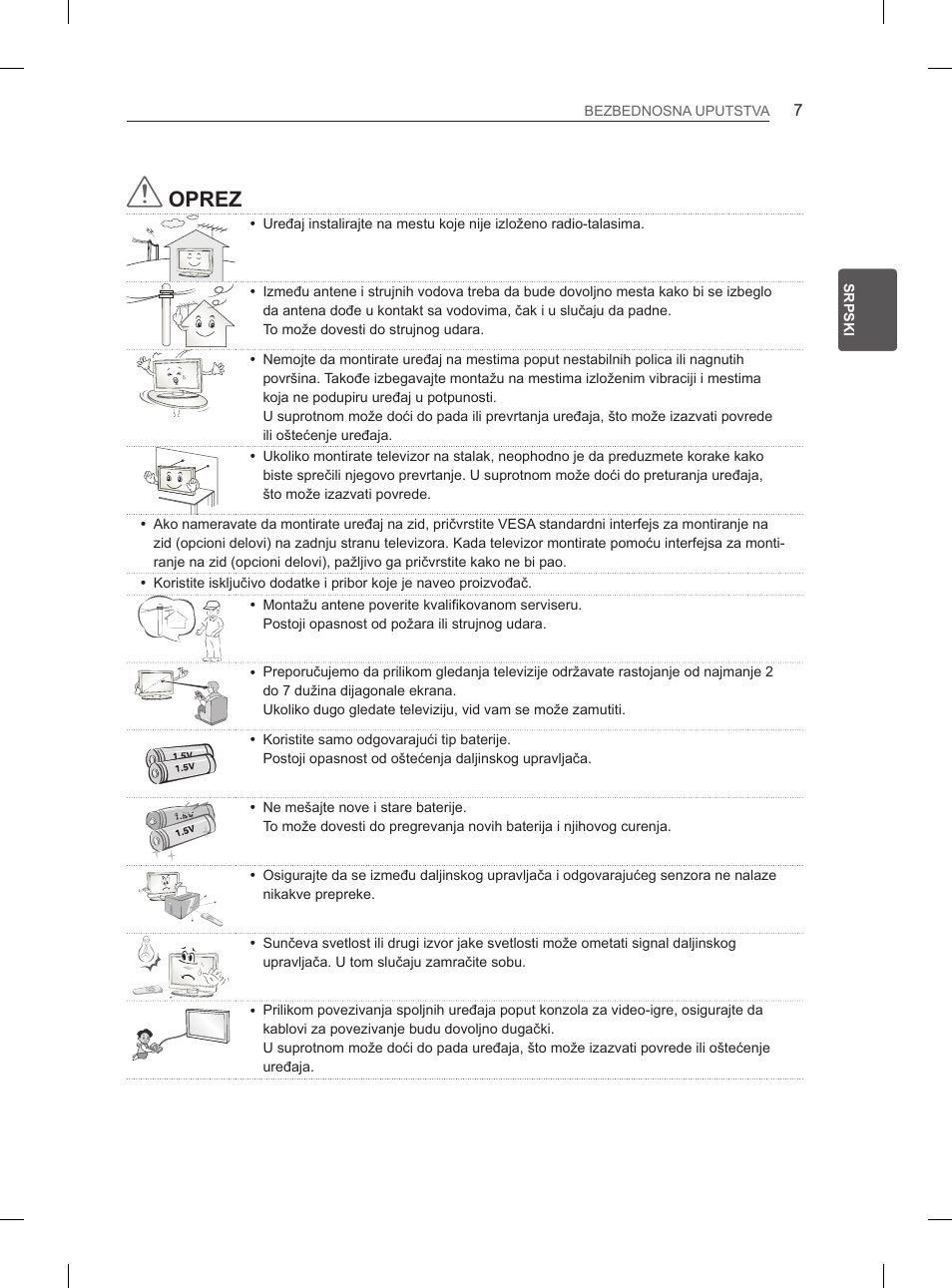 Oprez | LG 42CS460 User Manual | Page 257 / 396