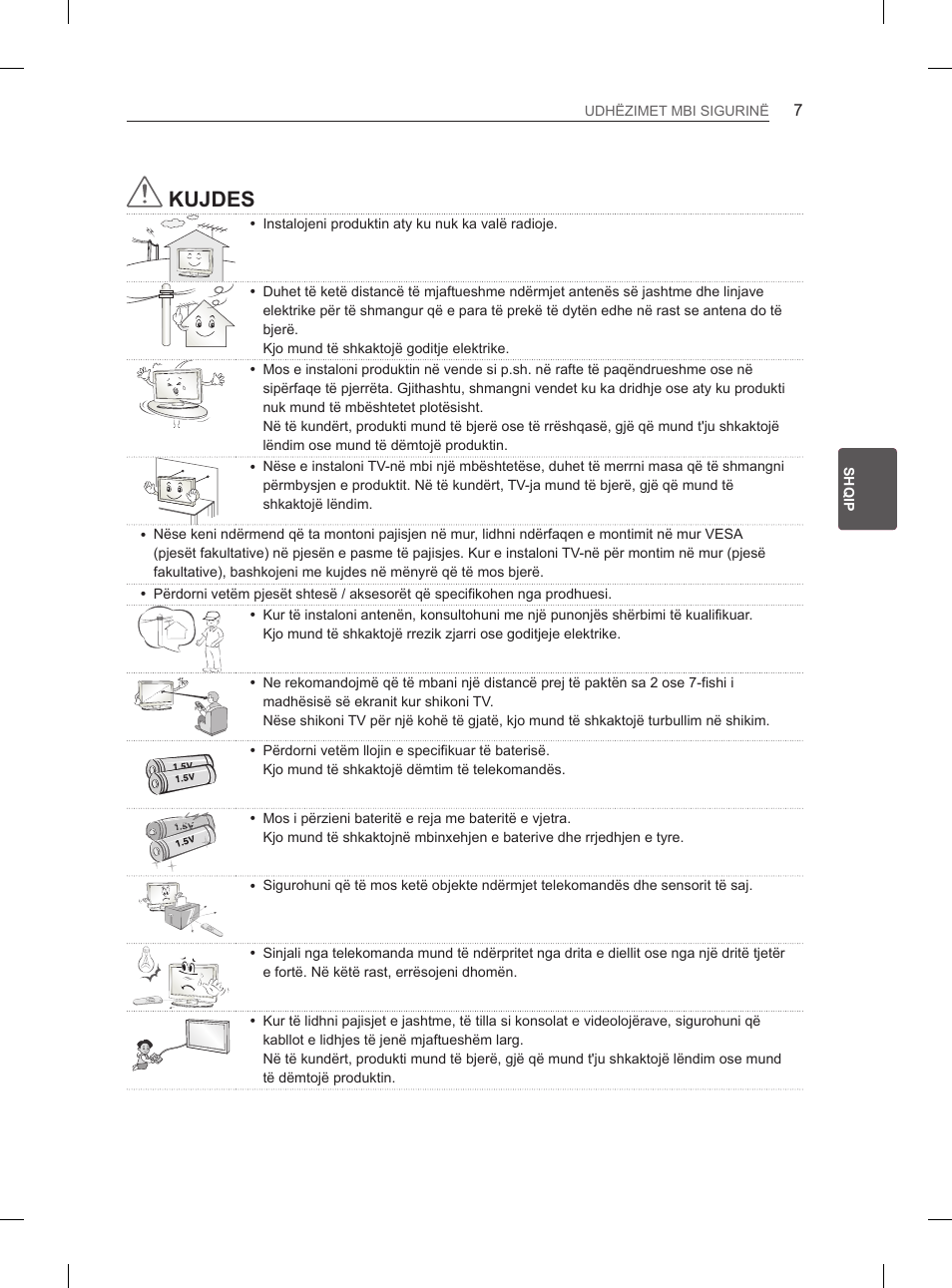 Kujdes | LG 42CS460 User Manual | Page 301 / 396