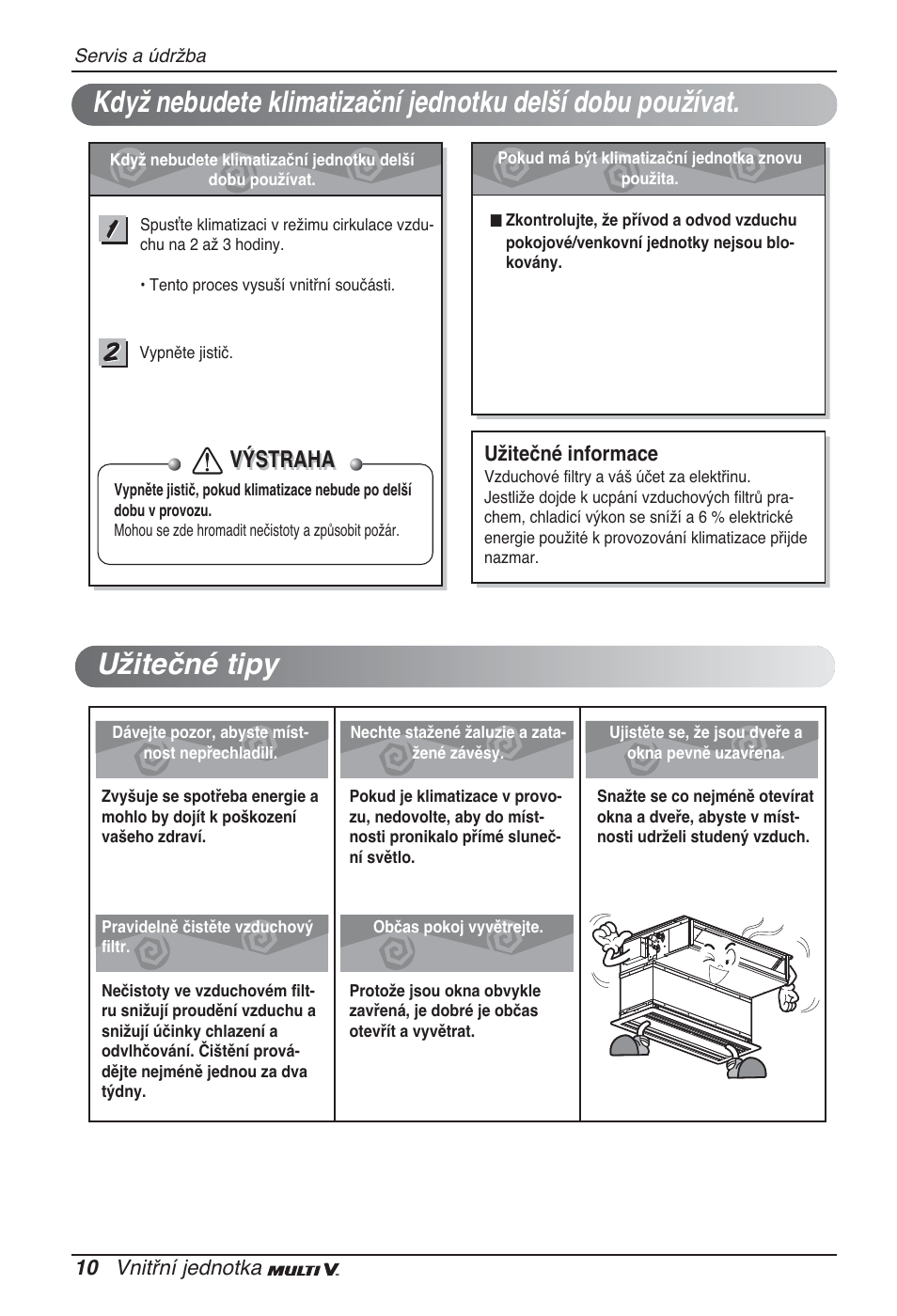 Užitečné tipy, Výstraha | LG ARNU07GB3G2 User Manual | Page 118 / 193