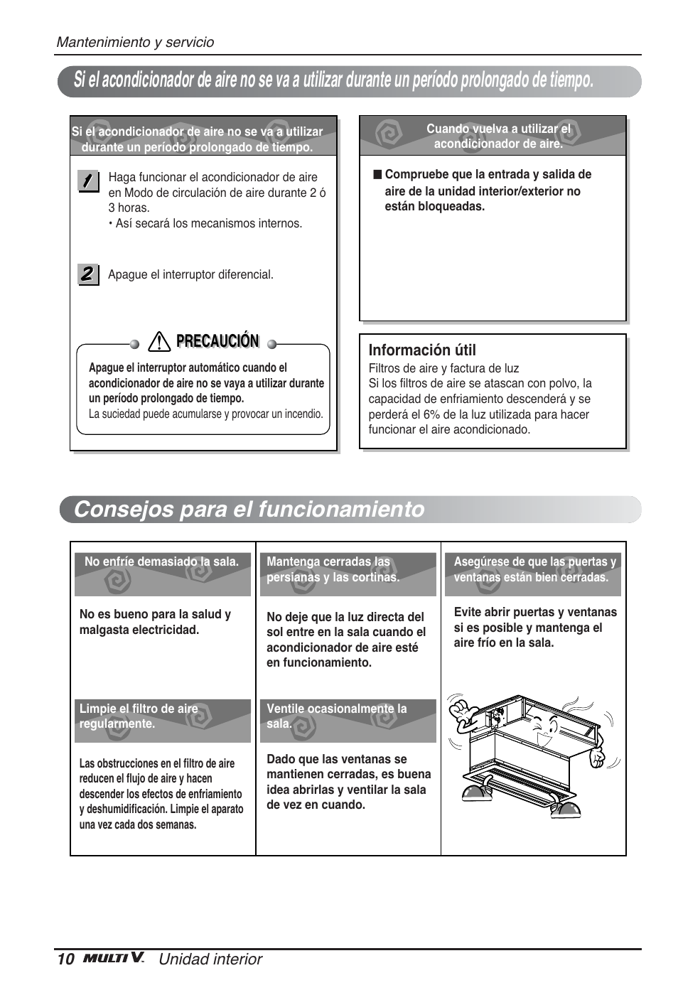 Precaución | LG ARNU07GB3G2 User Manual | Page 34 / 193