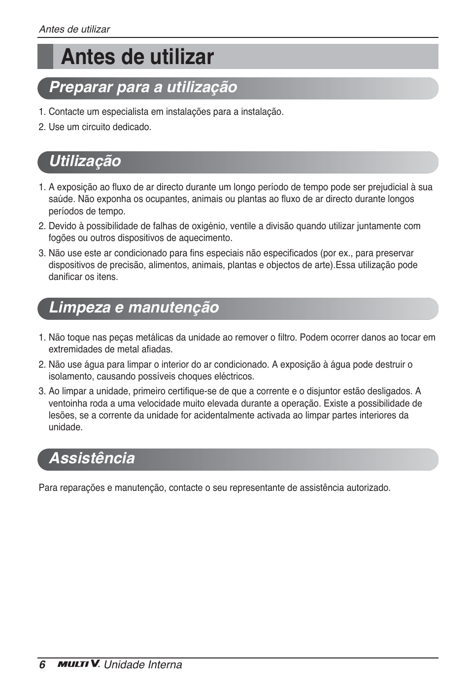 Antes de utilizar | LG ARNU07GB3G2 User Manual | Page 66 / 193