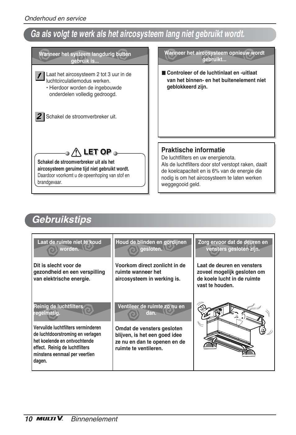 Gebruikstips, Let op | LG ARNU07GB3G2 User Manual | Page 82 / 193