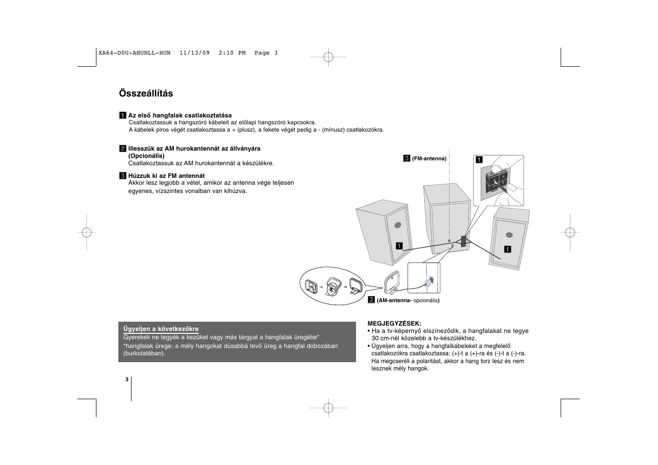 Összeállítás | LG XA64 User Manual | Page 14 / 104