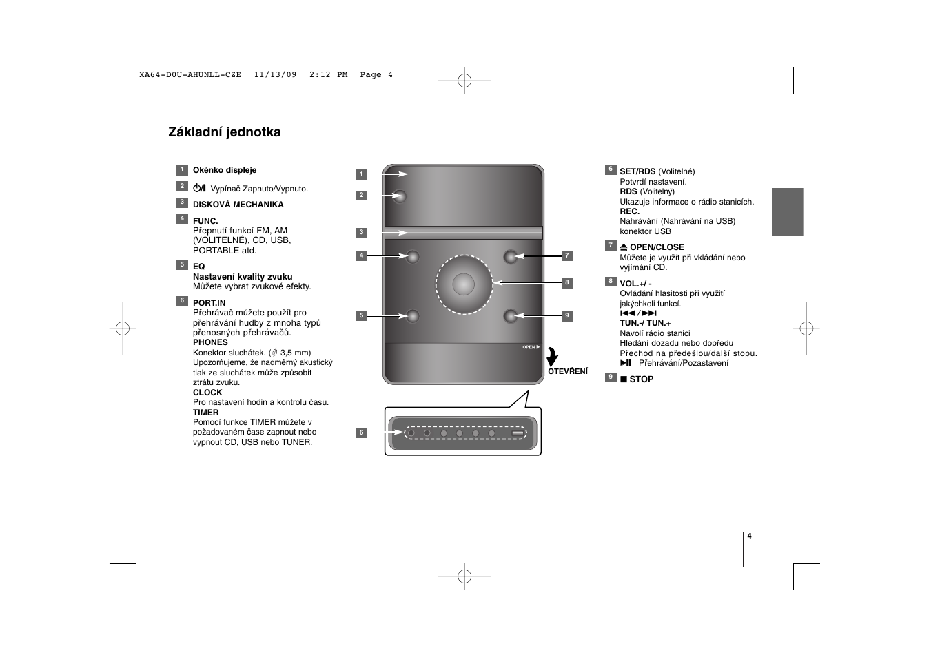 Základní jednotka | LG XA64 User Manual | Page 25 / 104