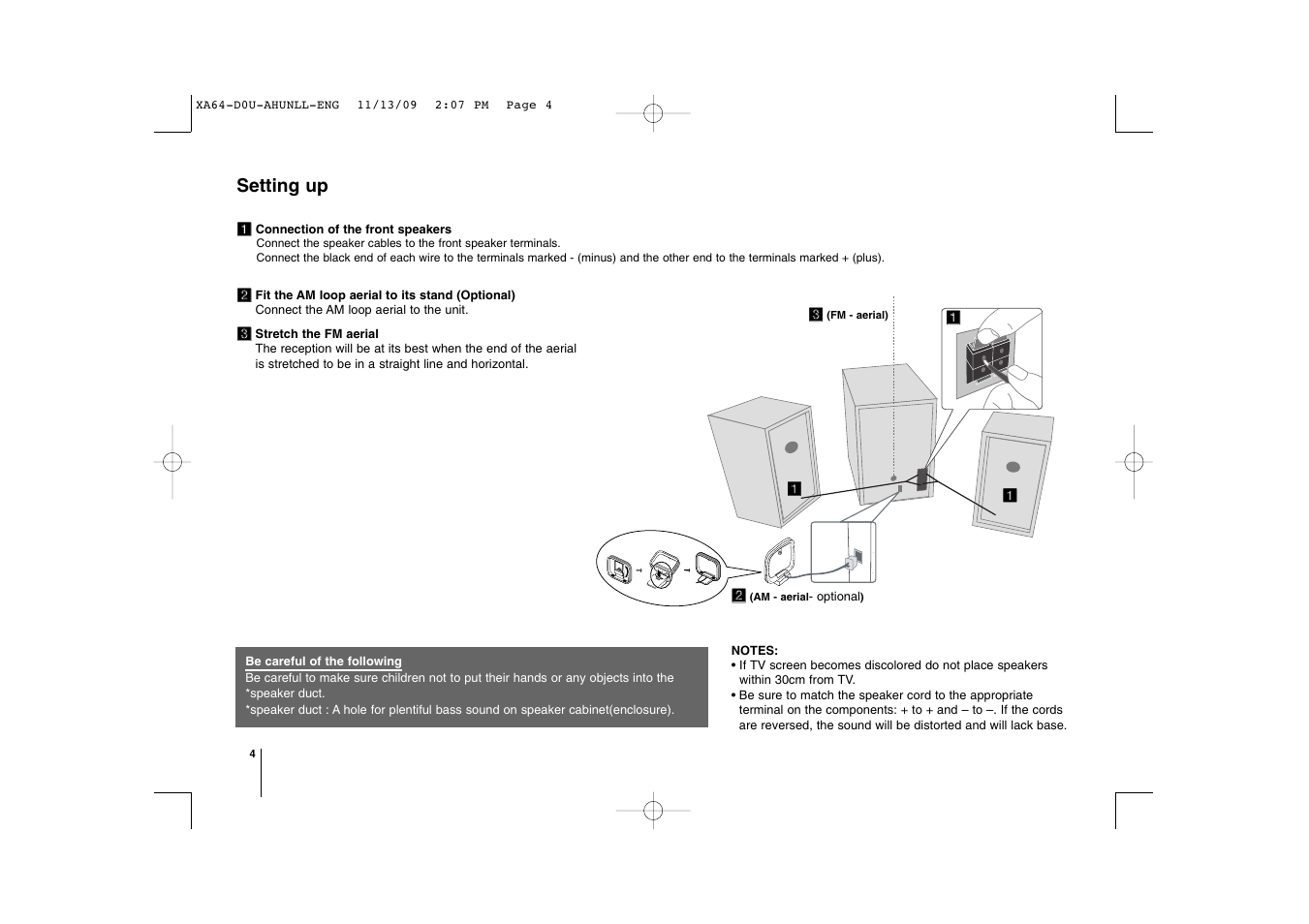Setting up | LG XA64 User Manual | Page 4 / 104