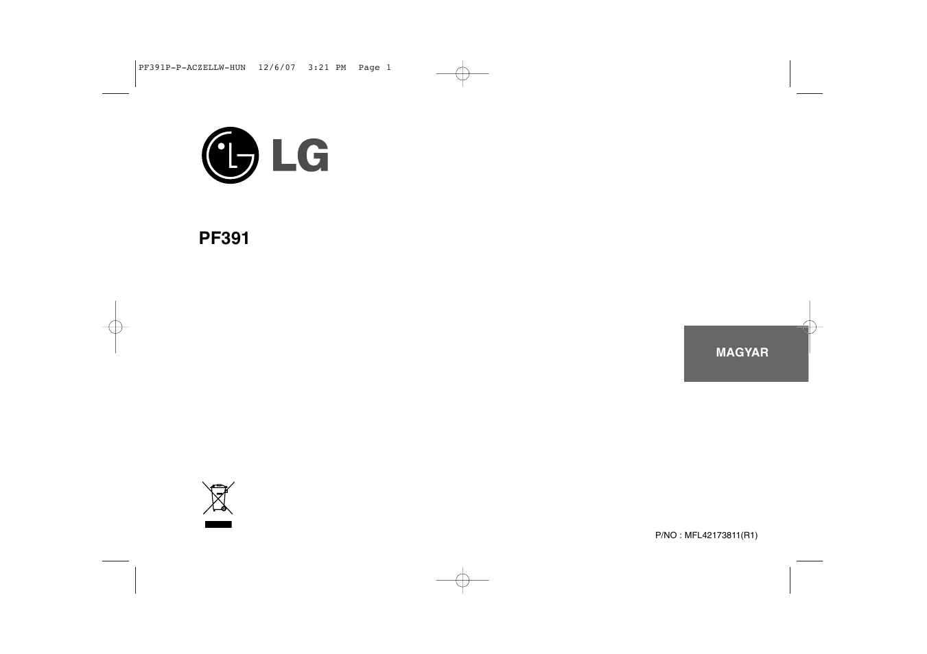 Pf391 | LG PF391 User Manual | Page 49 / 80