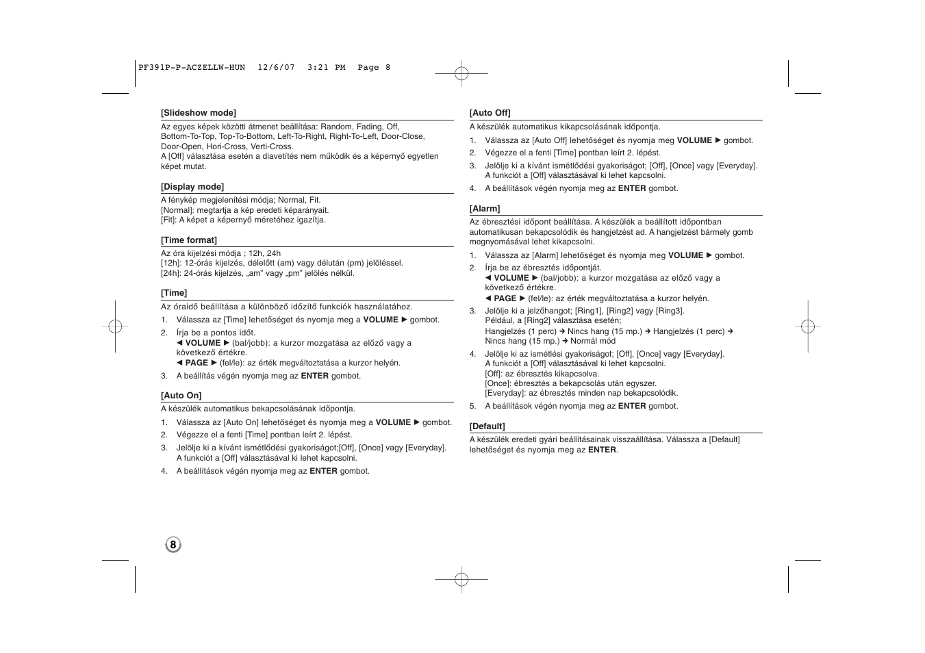 LG PF391 User Manual | Page 56 / 80