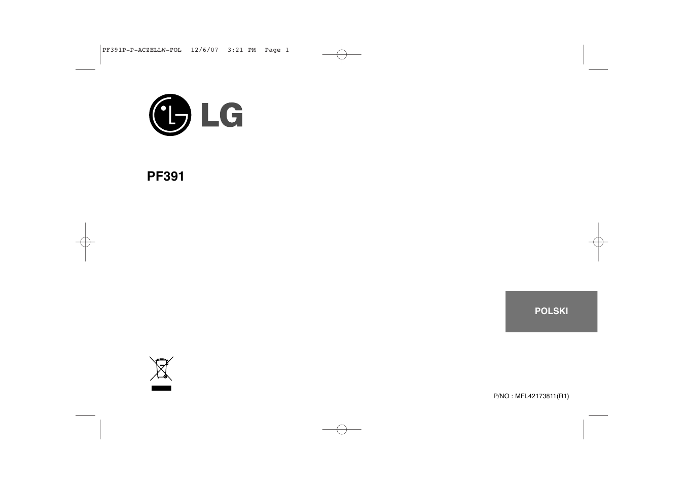 Pf391 | LG PF391 User Manual | Page 65 / 80