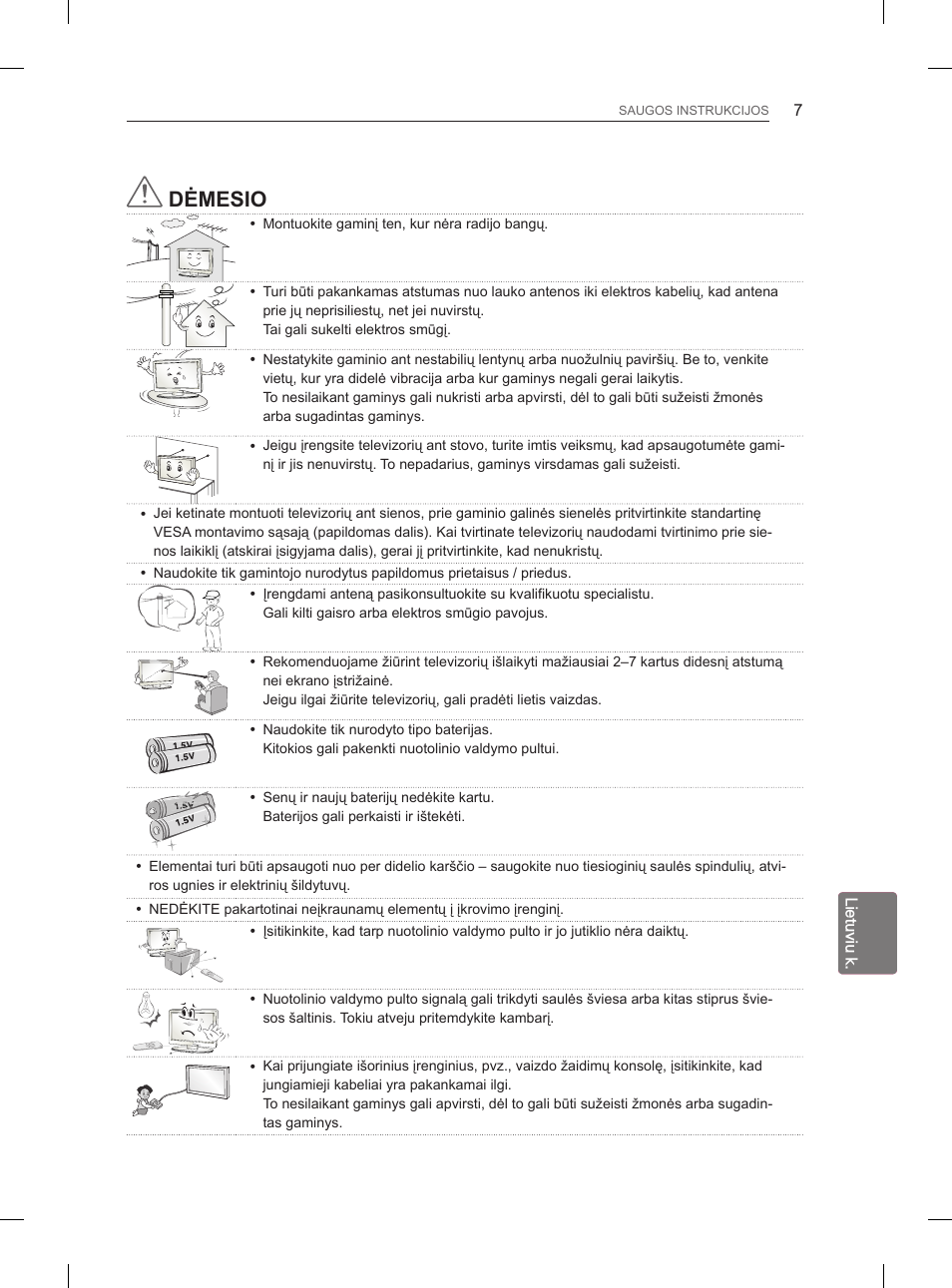 Dėmesio | LG 26LN450B User Manual | Page 174 / 375