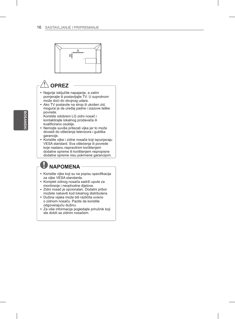 Oprez, Napomena | LG 26LN450B User Manual | Page 283 / 375