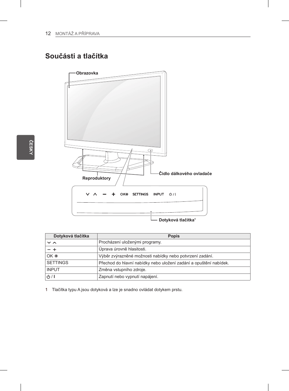 Součásti a tlačítka | LG 26LN450B User Manual | Page 79 / 375