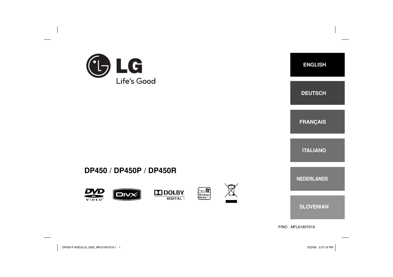 LG DP450 User Manual | 84 pages