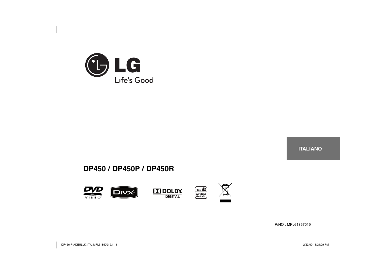 LG DP450 User Manual | Page 43 / 84