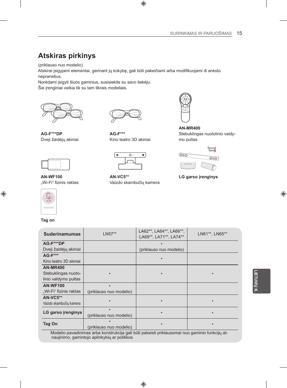 Atskiras pirkinys | LG 60LA740S User Manual | Page 318 / 555