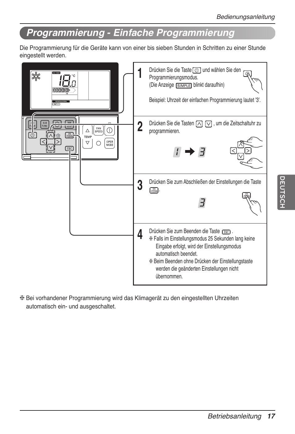 Programmierung - einfache programmierung | LG UB60 User Manual | Page 113 / 457