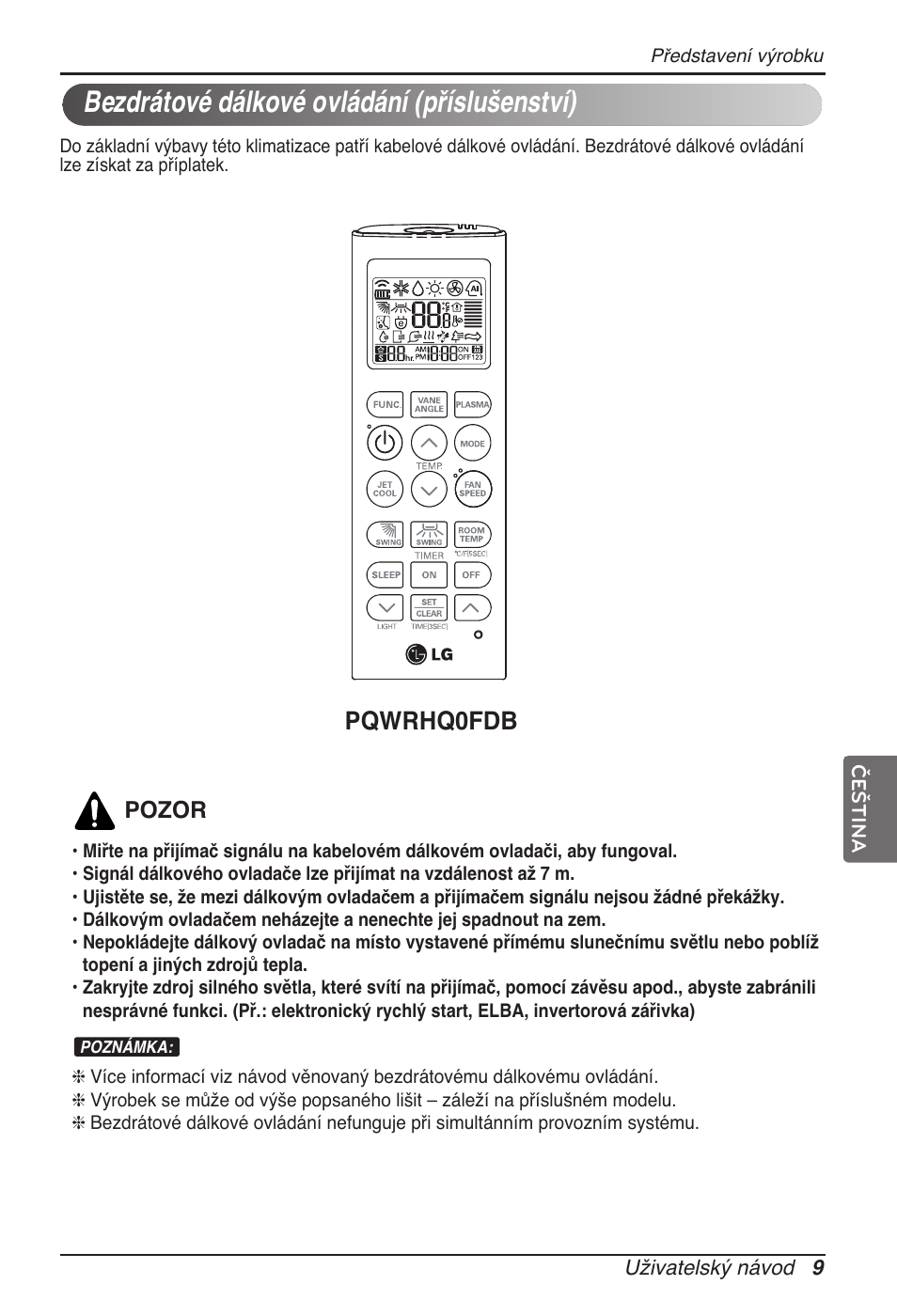 Bezdrátové dálkové ovládání (příslušenství), Pqwrhq0fdb | LG UB60 User Manual | Page 153 / 457