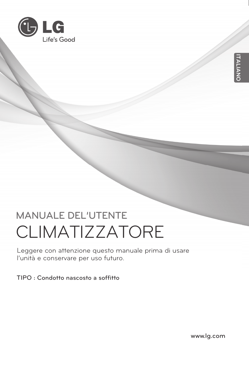 Italiano, Climatizzatore, Manuale del’utente | LG UB60 User Manual | Page 25 / 457