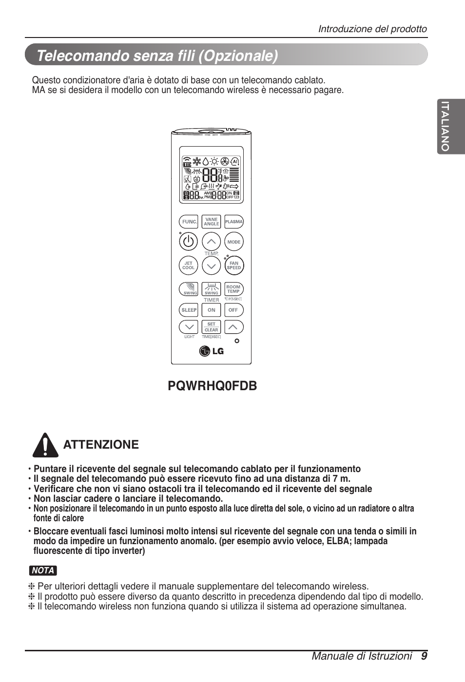 Telecomando senza fili (opzionale), Pqwrhq0fdb | LG UB60 User Manual | Page 33 / 457