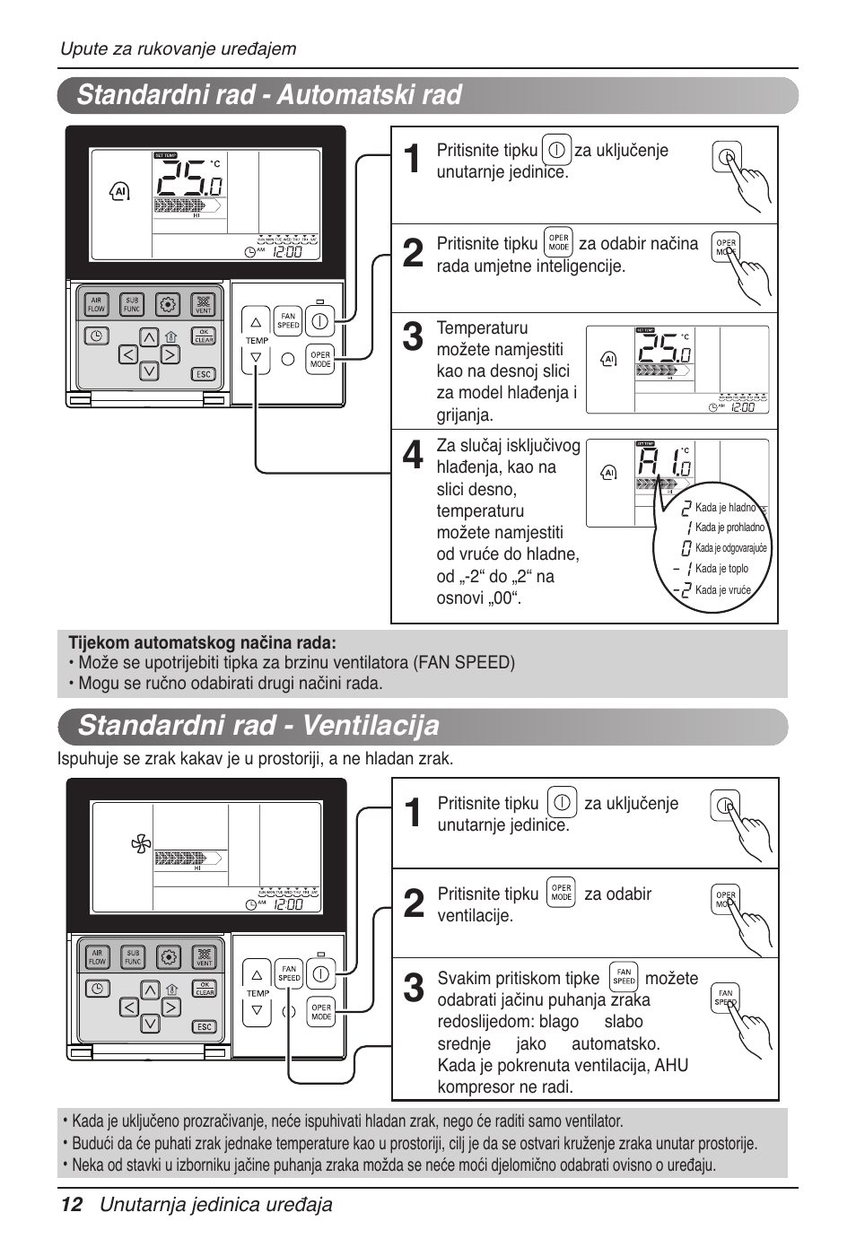 Standardni rad - ventilacija, Standardni rad - automatski rad | LG UB60 User Manual | Page 348 / 457