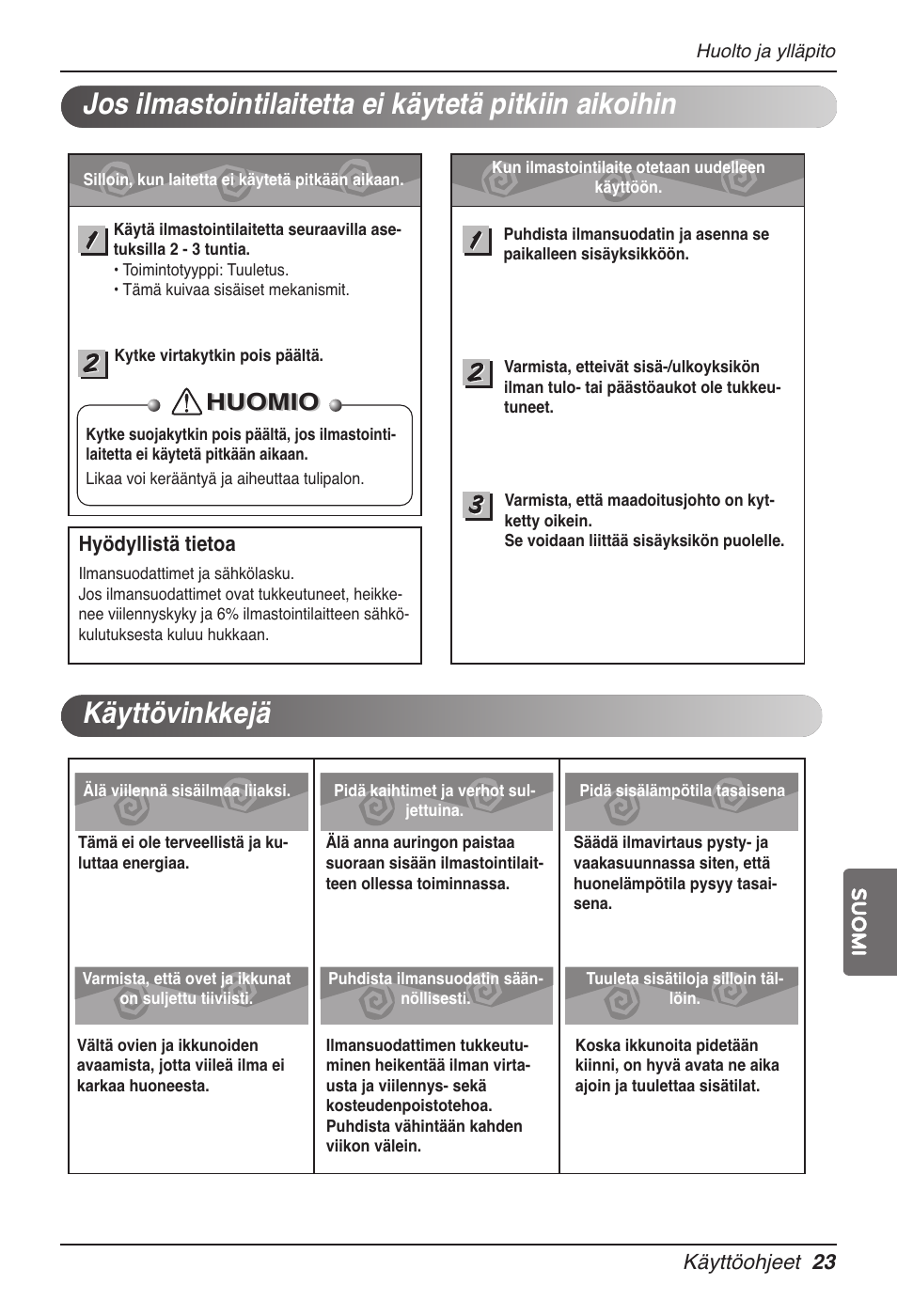 Huomio | LG UB60 User Manual | Page 431 / 457