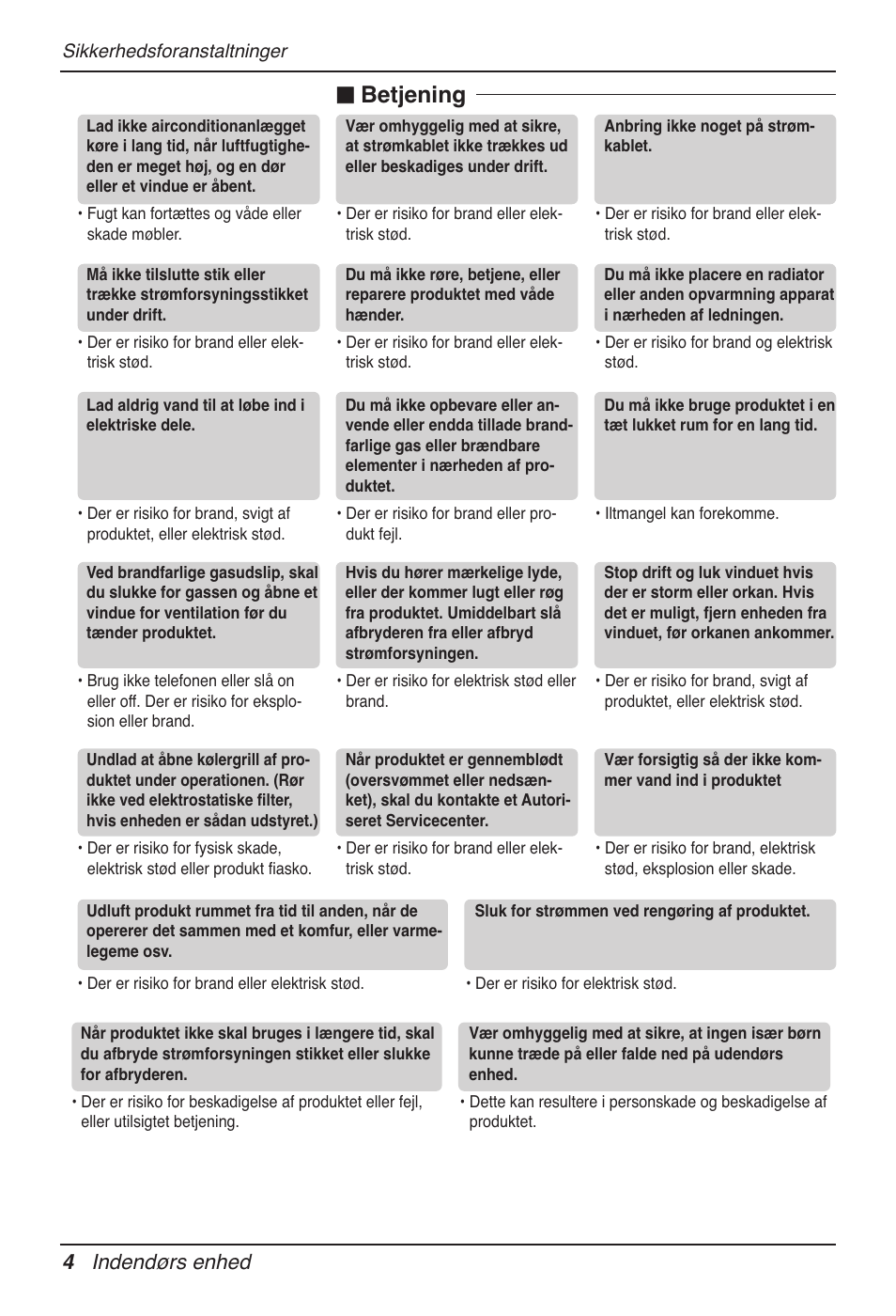 Betjening, 4 indendørs enhed | LG UB60 User Manual | Page 436 / 457