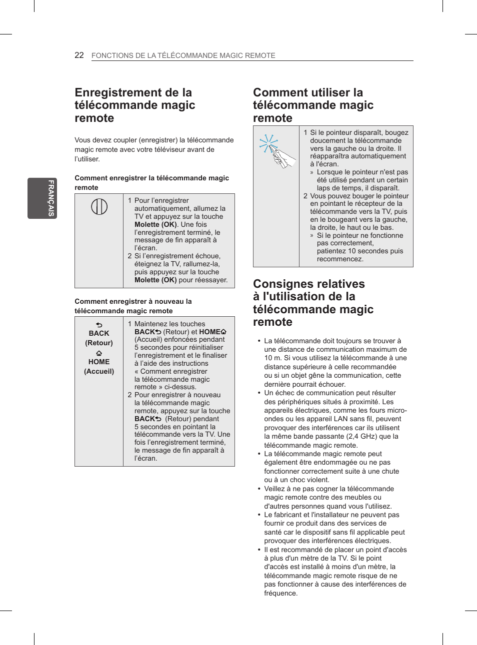 Enregistrement de la télécommande magic remote, Comment utiliser la télécommande magic remote | LG 50PM4700 User Manual | Page 81 / 243