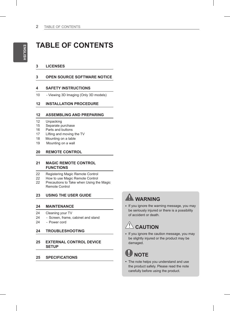 LG 50PM4700 User Manual | Page 9 / 243