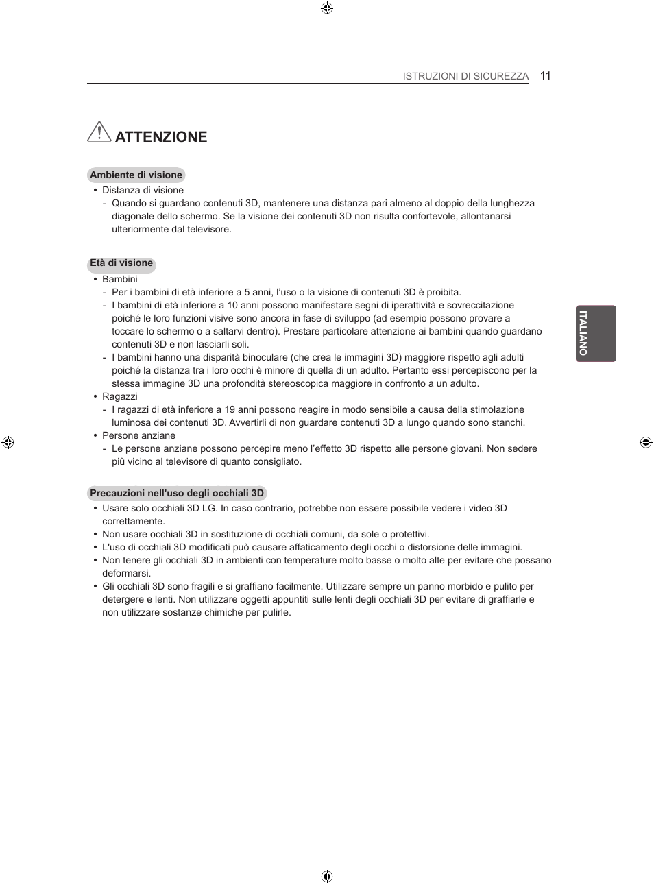 Attenzione | LG 50LN575S User Manual | Page 107 / 328