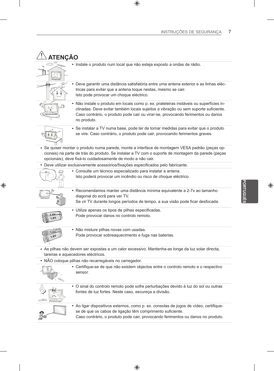 Atenção | LG 50LN575S User Manual | Page 171 / 328