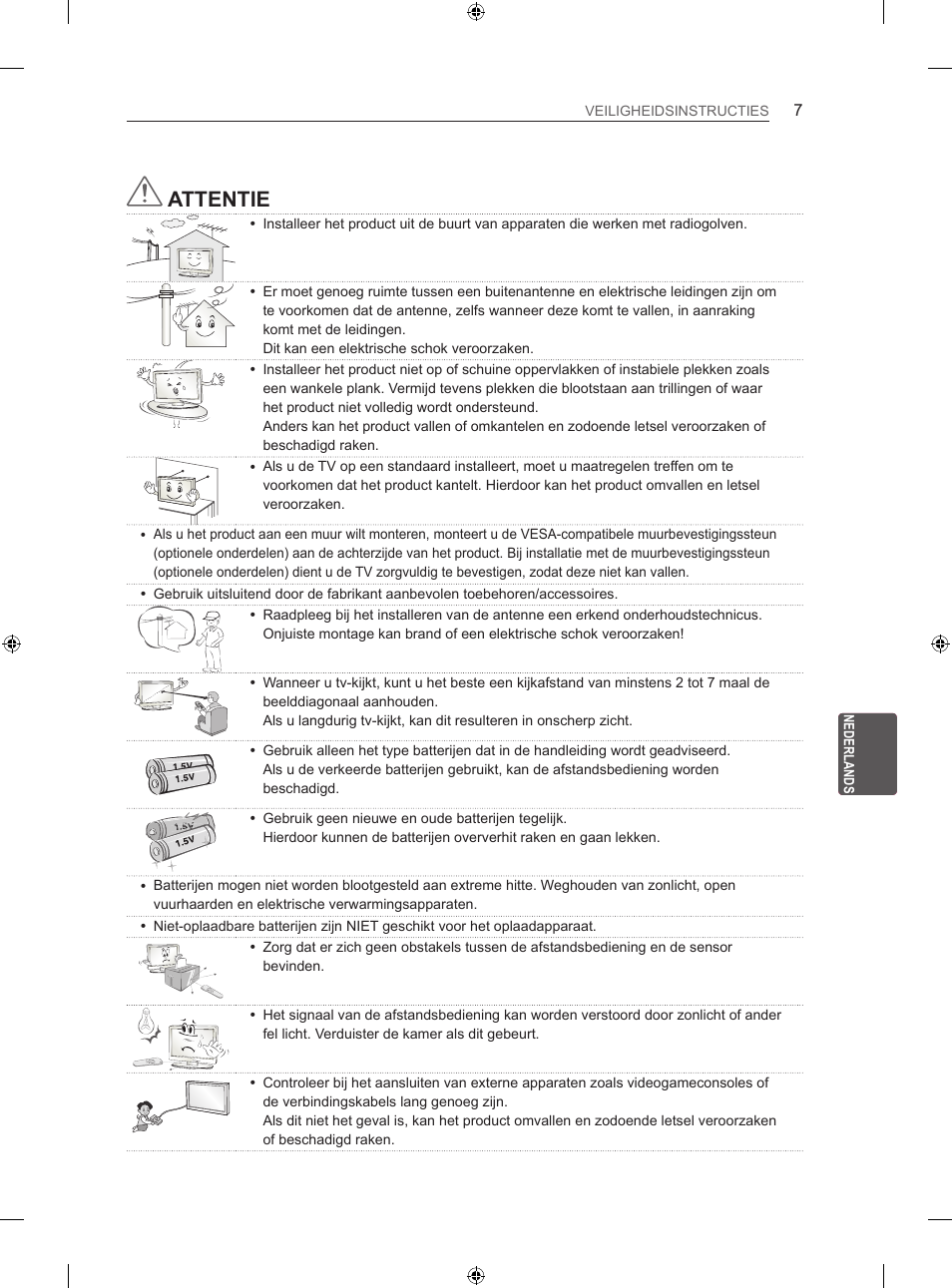 Attentie | LG 50LN575S User Manual | Page 201 / 328