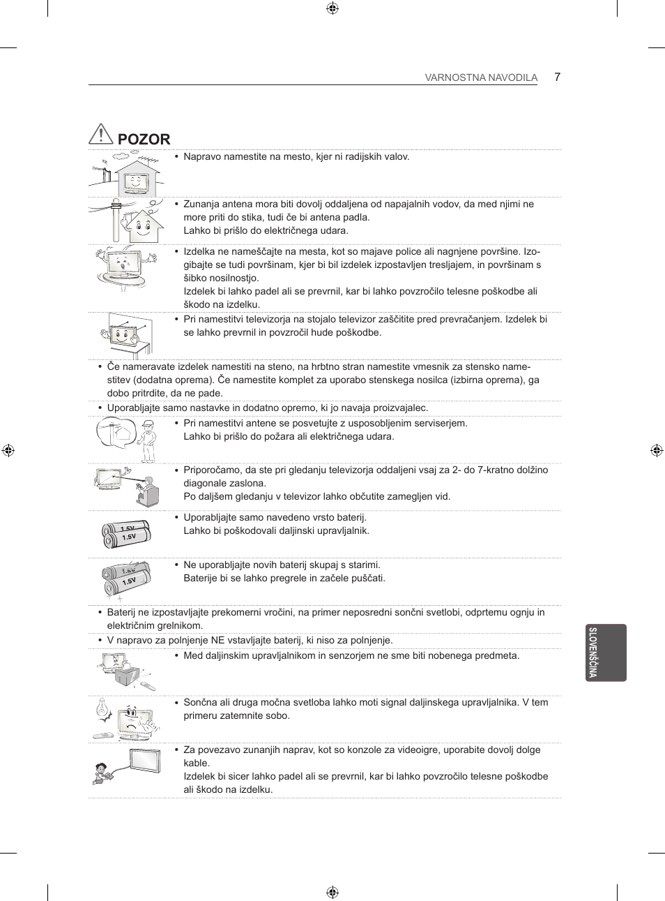 Pozor | LG 50LN575S User Manual | Page 261 / 328