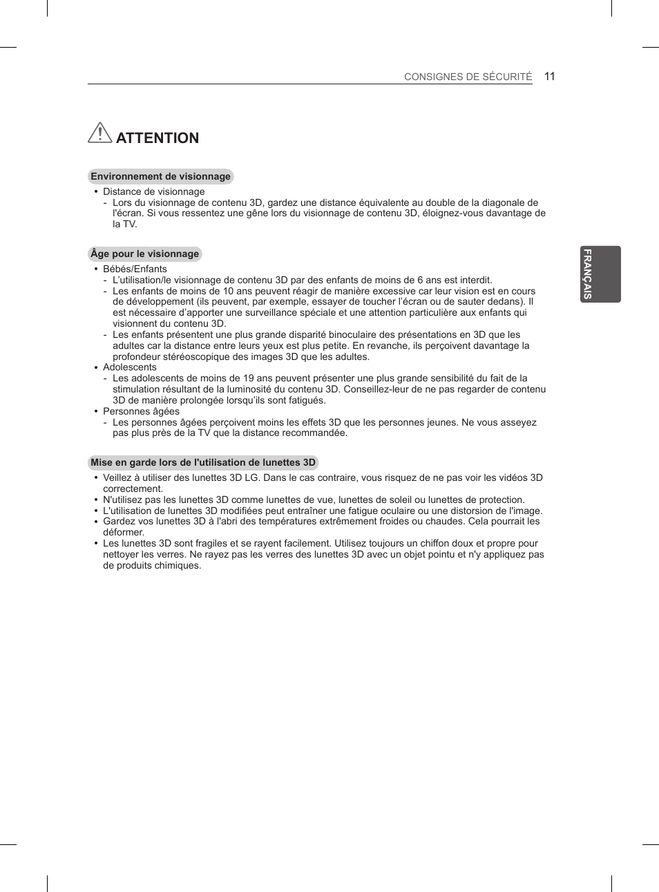 Attention | LG 55LA965V User Manual | Page 114 / 327