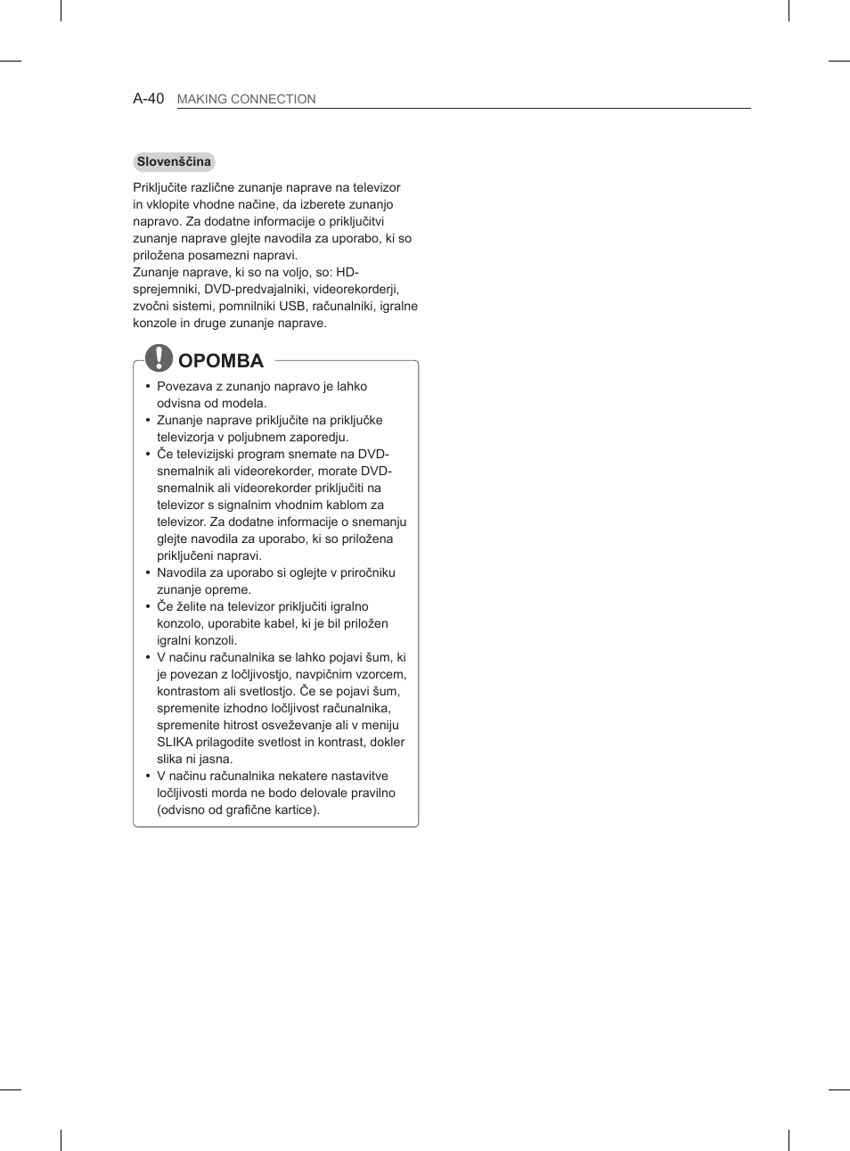 Opomba | LG 55LA965V User Manual | Page 43 / 327