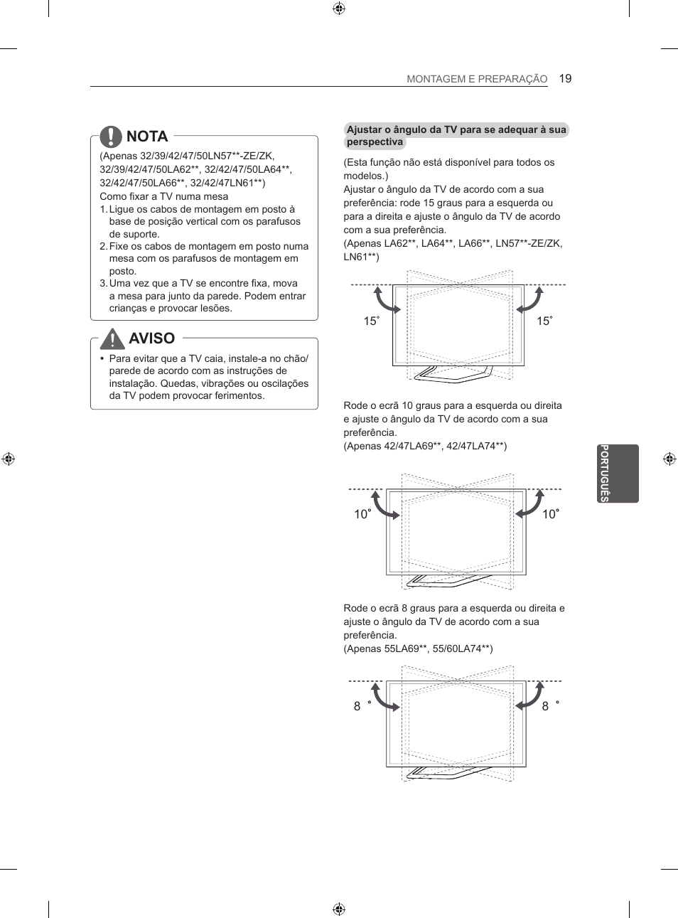 Nota, Aviso | LG 47LA667S User Manual | Page 217 / 332