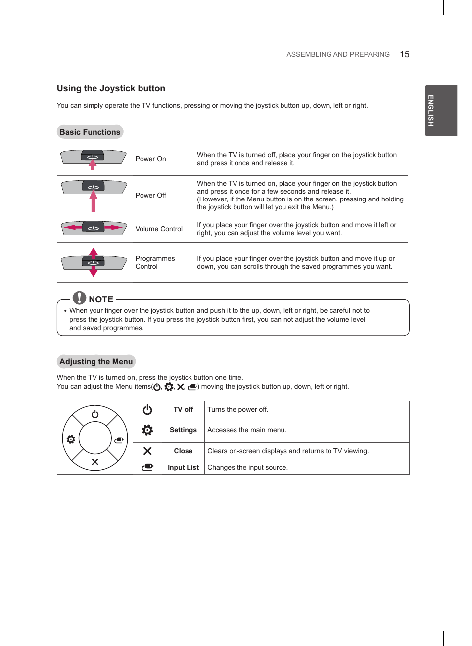 Using the joystick button | LG 32LB561B User Manual | Page 34 / 291